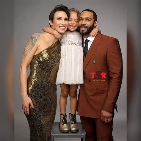 Omari Hardwick With Wife And Daughter Strapless Dress Formal Long Hair