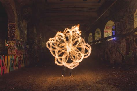 Fire Spinning In An Abandoned Subway Subway Groovy Spinning