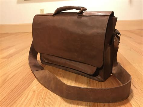 Leather Messenger Bag With Magnetic Closure Highly Modified Pattern