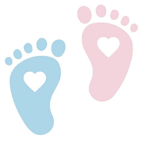 Baby Footprint Blue And Pink Svg Gender Reveal Baby Feet Etsy