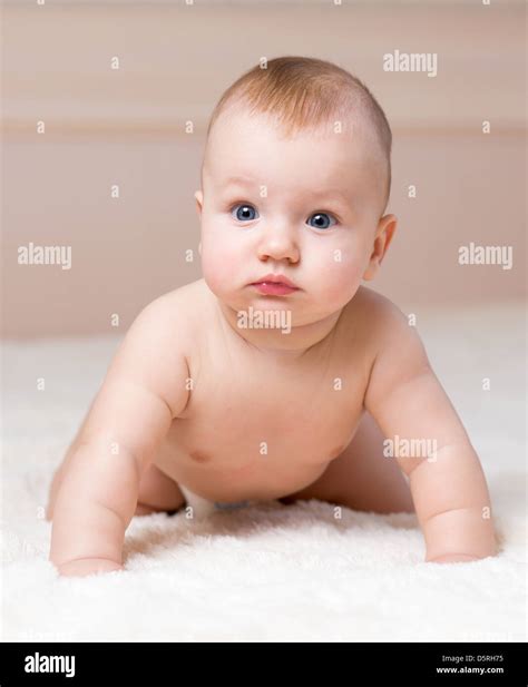 Cute Crawling Baby Boy Stock Photo Alamy