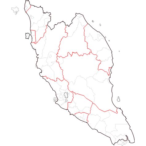 Peta Malaysia Kosong Hd Blank Map Of Peninsular Malaysia Hd Png