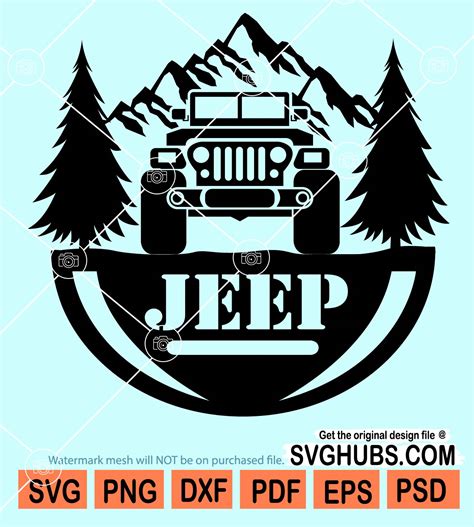 Jeep And Mountain Svg Jeep Car Décor Svg Jeep Wrangler Svg Jeep