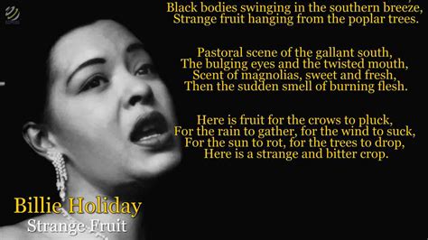 Billie Holiday Strange Fruit Lyric Video Hq Youtube