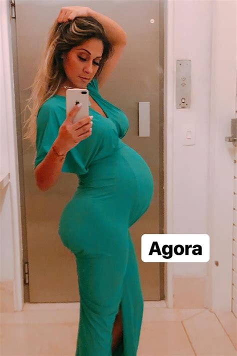 Ainda grávida Mayra Cardi compara as barrigas de e meses Vogue gente