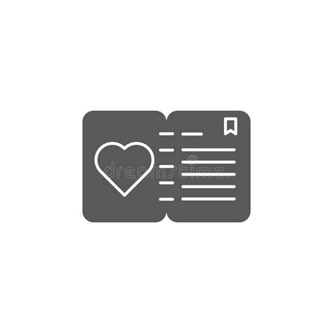 Diary With Heart Vector Icon Symbol Isolated On White Background Stock