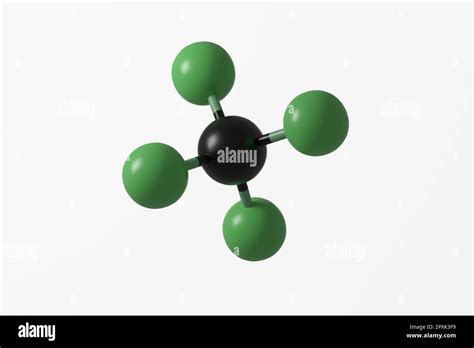 A 3d Rendering Of A Ball And Stick Model Of Tetrafluoromethane An