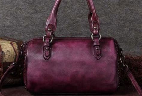 Genuine Leather Handbag Rivet Vintage Bag Crossbody Bag Shoulder Bag P