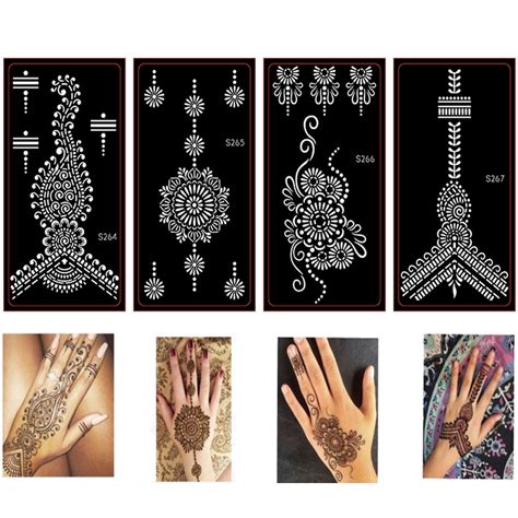 Buy 10pcs Mehndi Indian Henna Tattoo Stencils