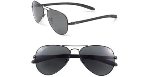 ray ban tech polarized carbon fiber aviator sunglasses in black for men lyst