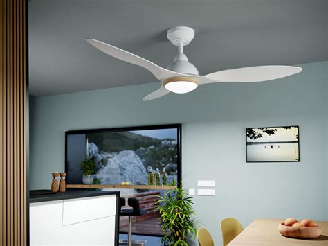 Ventilador De Techo Con Luz Motor Dc Creta Blanco 122 Cm Leroy Merlin