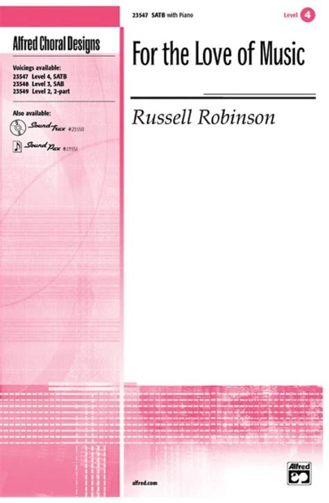 For The Love Of Music From Russell L Robinson Buy Now In The Stretta