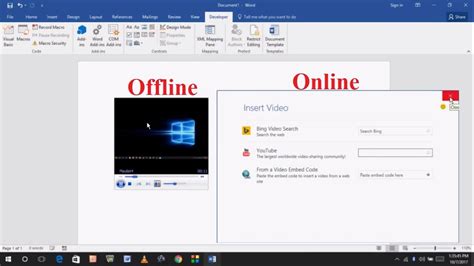 How To Add Online And Offline Videos To Word Documents In Windows Pc