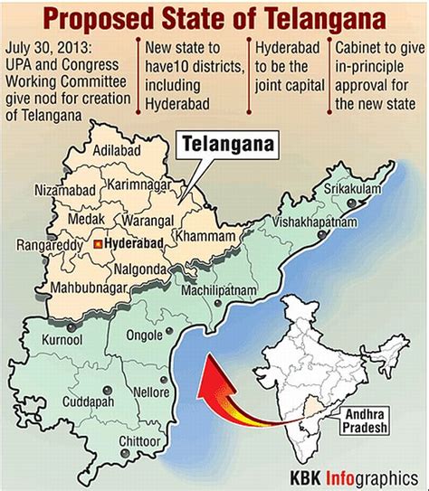 Map What Telangana State Will Look Like India News