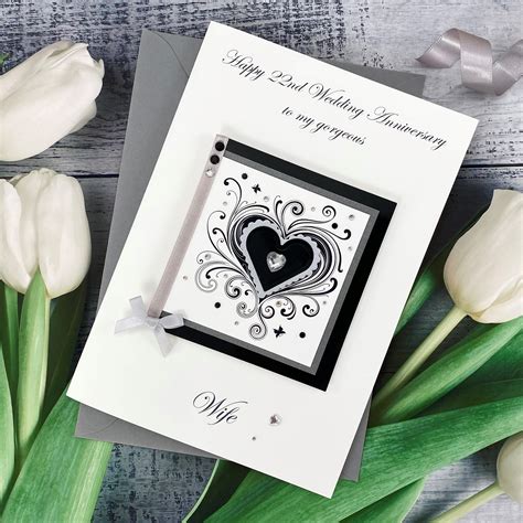 Luxury Handmade Wedding Anniversary Card Heart Handmade Cards Pink