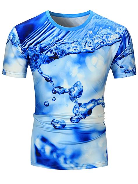 29 Off 3d Water Drop Print Short Sleeve T Shirt Rosegal