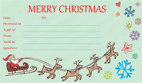 Travel gift certificate word format template free download. Flying Santa Reindeer Christmas Gift Certificate in 2020 ...