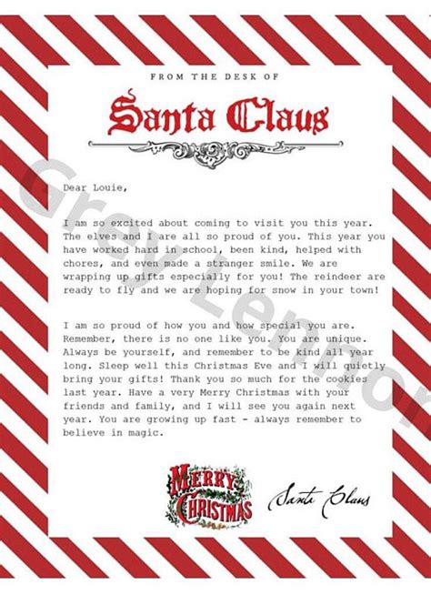 Editable Instant Download Fully Editable Christmas Letter From Santa