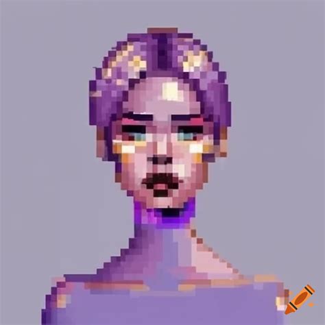Colorful Pixel Art Of A Girl With Bubblegum