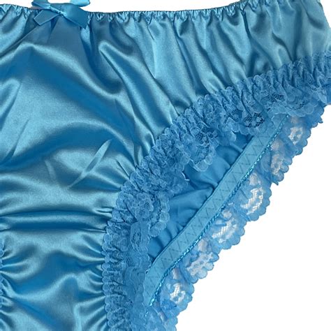 Satin Lace Frilly Sissy Cdtv Full Panties Knicker Briefs Underwear Size