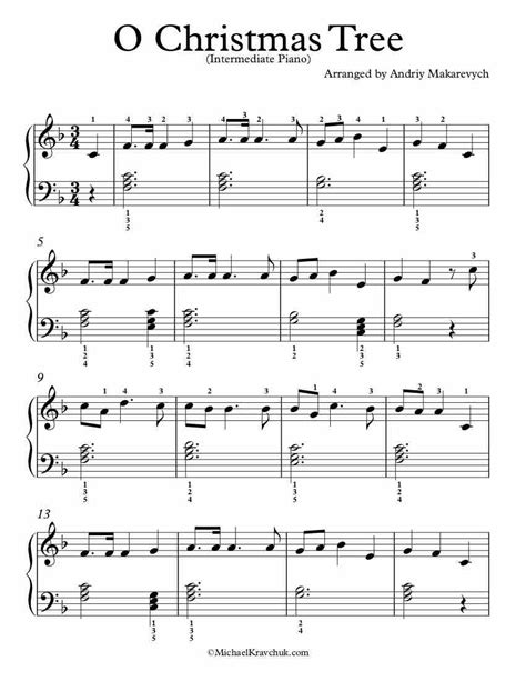 World's largest sheet music selection. Free Piano Arrangement Sheet Music - O Christmas Tree ...