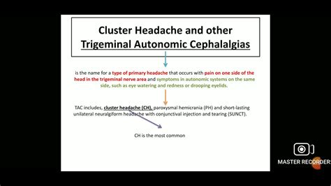 Cluster Headache And Other Trigeminal Autonomic Cephalalgias Youtube