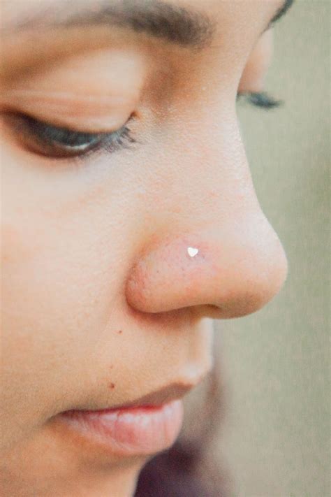 Heart Nose Stud Cute Nose Piercing Tiny Nose Piercing Tiny Nose