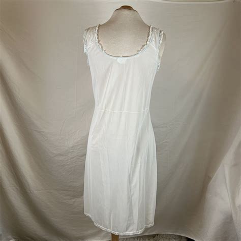 vintage 50s miss siren sheer white midi nightgown lingerie negligee floral 36 m ebay
