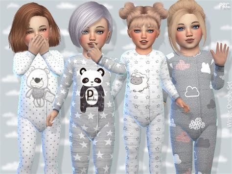 The Sims Resource Toddler Winter Onesie Set By Pinkzombiecupcakes 88b