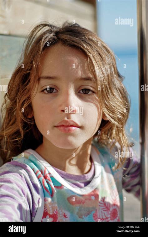 Cute Brazilian Seven Year Old Girl On The Beach Stock Photo Alamy
