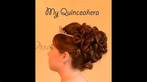 Not sure how to wear your hair at your quince? Quinceanera updo hairstyle quince - YouTube