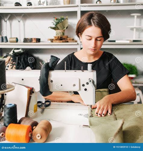 Fashion Designer Lifestyle Seamstress Sewing Stock Photo Image Of