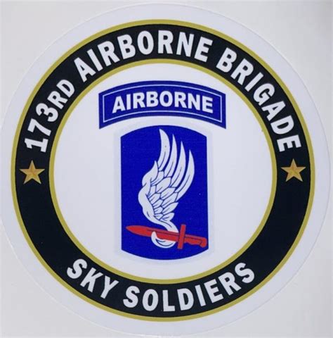 Us Army 173rd Airborne Brigade Sky Soldiers Sticker Decal Patch Co