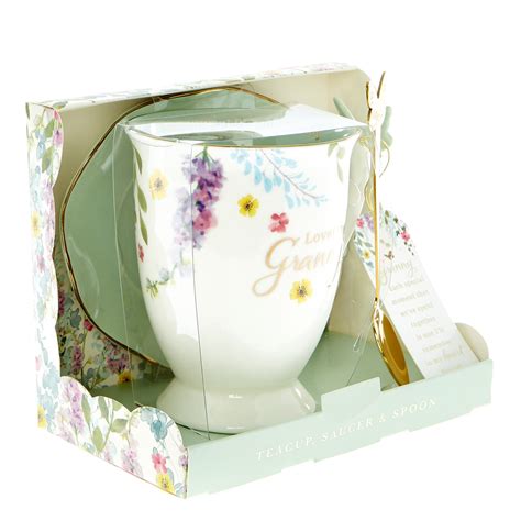 Buy Lovely Granny Teacup Saucer And Spoon Set For Gbp 499 Card Factory Uk