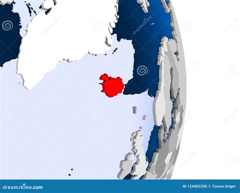 Iceland On Globe Stock Illustration Illustration Of Political 124482206