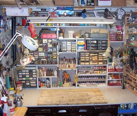 Nice Organization On A Model Desk Hobby Desk Workbench Garage