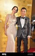 Hong Kong actor Donnie Yen, right, and his model wife Cecilia Wang pose ...