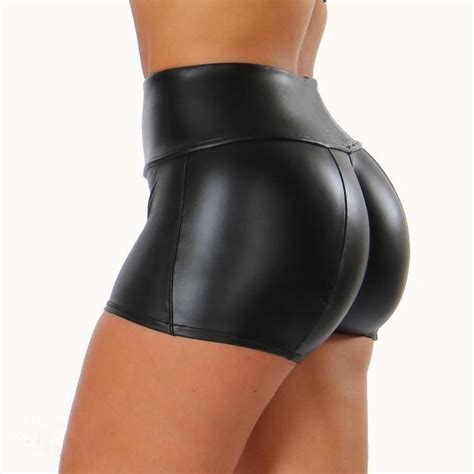 High Waist Shorts For Women In 2020 Leather Shorts Skinny Leather