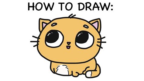 How To Draw A Cute Cartoon Cat Easy Tutorial Youtube