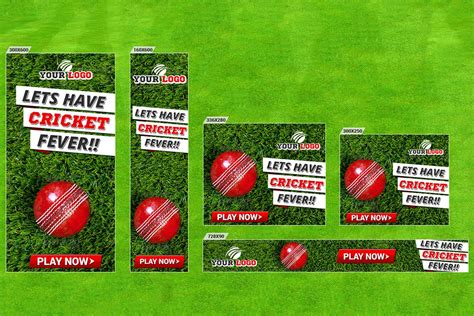 Cricket Banner Set 17 Sizes Photoshop Graphics Creative Market