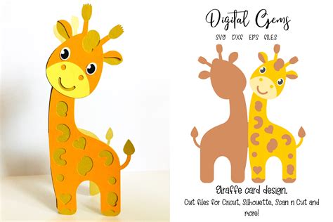 Giraffe Card Design Graphic By Digital Gems · Creative Fabrica