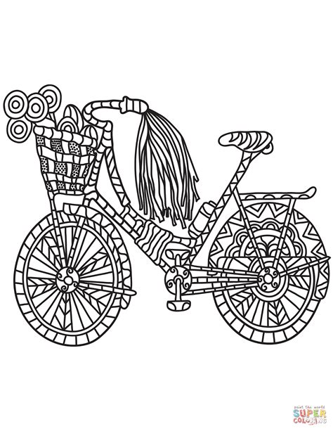 Slide crayon on coloring pictures of crusty demons, fmx dirty dirt bike coloring for coloring pages kids. Zentangle Bicycle coloring page | Free Printable Coloring ...