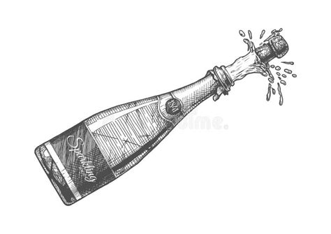 Ejemplo De La Botella Del Champ n Ilustración del Vector Ilustración