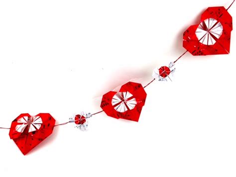 Tutorial Valentines Day Origami Heart Garland Lyric Art