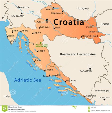 Croatia's best sights and local secrets from travel experts you can trust. Mapa De Croacia Foto de archivo libre de regalías - Imagen ...