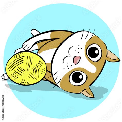 Cat Cartoon Vector De Stock Adobe Stock