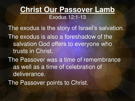 Ppt Christ Our Passover Lamb Exodus 121 13 Powerpoint Presentation