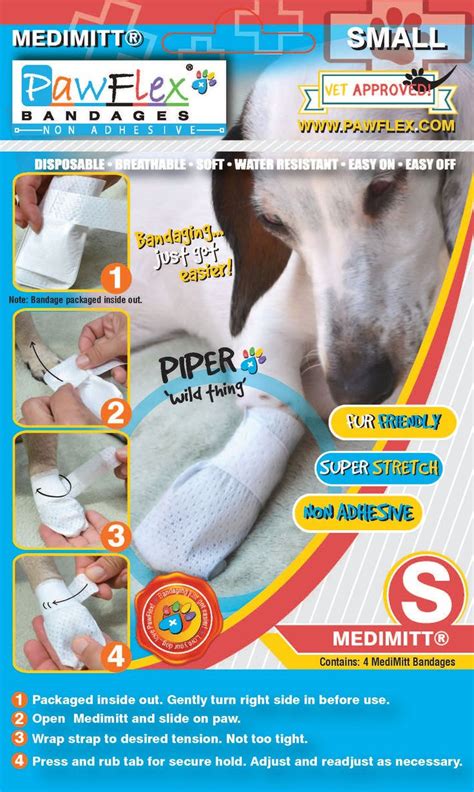 Pawflex Bandages Medimitt Bandages For Pets Pack Of 4 Small You