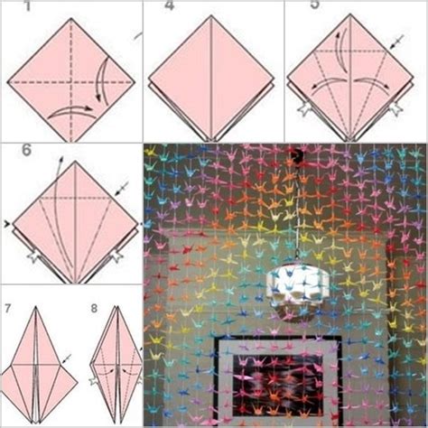 Diy Paper Origami Crane Curtain Tutorial And Instruction Follow Us