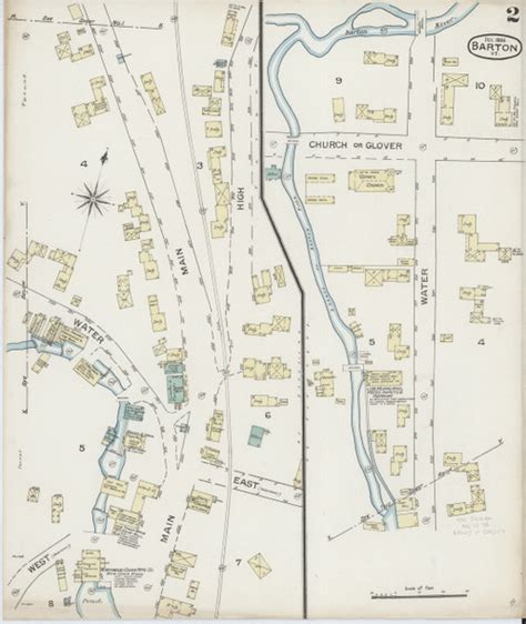 Barton Vt Fire Insurance 1886 Sheet 2 Old Town Map Reprint Old Maps